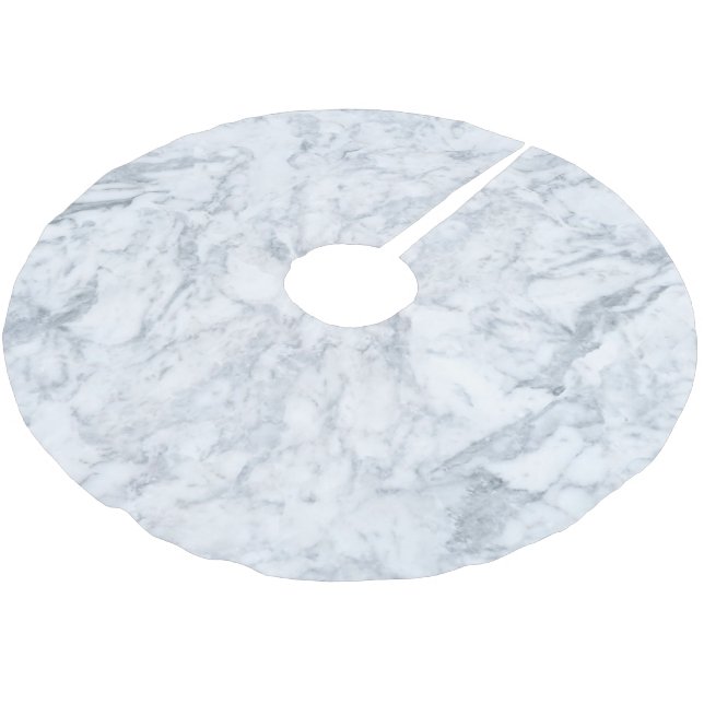 Falda Para El Árbol De Navidad De Poliéster Mármol blanco (Angular)