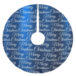 Falda Para El Árbol De Navidad De Poliéster Marry Christmas White Snowflakes Navy Blue
