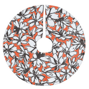 Falda Para El Árbol De Navidad De Poliéster Material del patrón sin soldadura de flor abstract