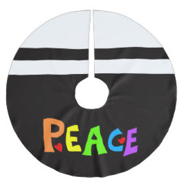 Falda Para El Árbol De Navidad De Poliéster MAZIPOODLES Paz Arcoíris