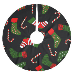 Falda Para El Árbol De Navidad De Poliéster medias de navidades negros
