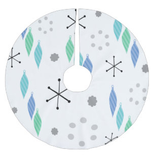 Falda Para El Árbol De Navidad De Poliéster Medio Siglo Verde Invierno Moderno