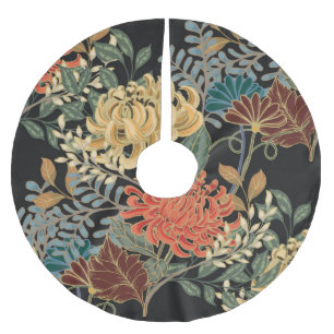 Falda Para El Árbol De Navidad De Poliéster Mehndi Tracery Tile: Diseño étnico sin problemas