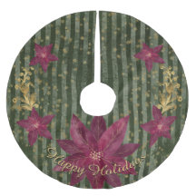 Mensaje personalizado de poinsettia floral verde m