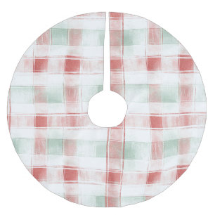 Falda Para El Árbol De Navidad De Poliéster Menta Roja Mocha de Menta Blanca Navidad