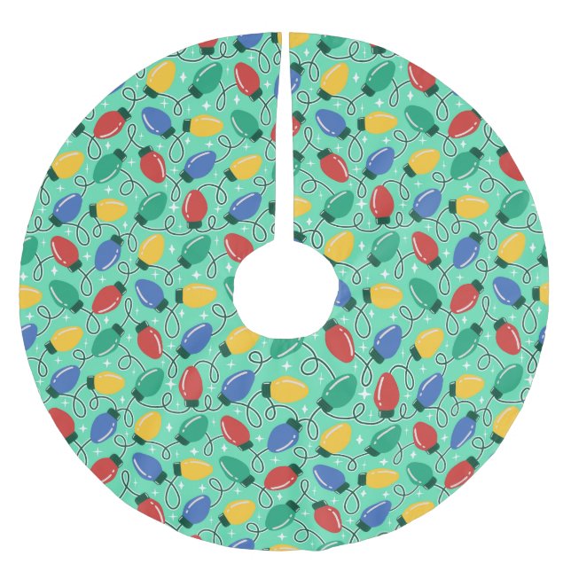 Falda Para El Árbol De Navidad De Poliéster Merry & Bright Lights (Anverso)