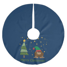 Falda Para El Árbol De Navidad De Poliéster Merry Christmas Bigfoot