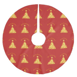 Falda Para El Árbol De Navidad De Poliéster Merry Christmas Golden Tree Thunder_Cove
