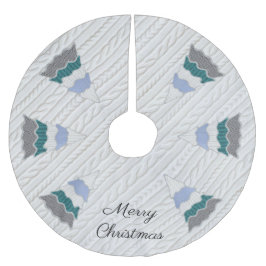 Falda Para El Árbol De Navidad De Poliéster Merry Christmas Modern Sweater Textured