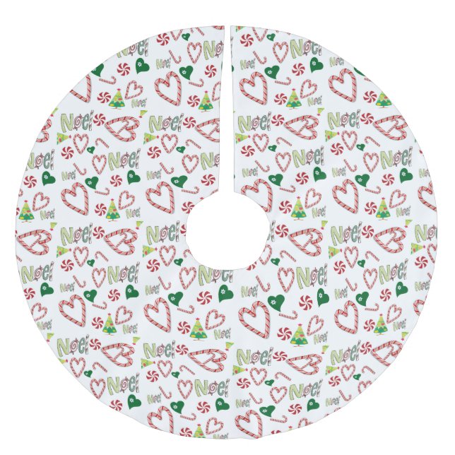 Falda Para El Árbol De Navidad De Poliéster Merry Christmas Tree Skirt Noel (Anverso)