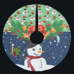 Falda Para El Árbol De Navidad De Poliéster Merry Christmas Tree Skirt Snowman<br><div class="desc">Navidades y la falda del árbol de vacaciones</div>