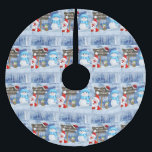Falda Para El Árbol De Navidad De Poliéster Merry Christmas Tree Skirt Snowman Santa<br><div class="desc">Navidades y la falda del árbol de vacaciones</div>