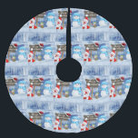 Falda Para El Árbol De Navidad De Poliéster Merry Christmas Tree Skirt Snowman Santa<br><div class="desc">Navidades y la falda del árbol de vacaciones</div>