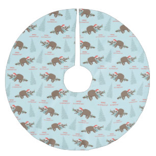 Falda Para El Árbol De Navidad De Poliéster Merry Slothmas