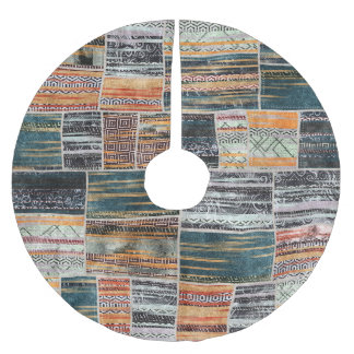 Falda Para El Árbol De Navidad De Poliéster Mezcla de collage de mosaico, impresión de trama d