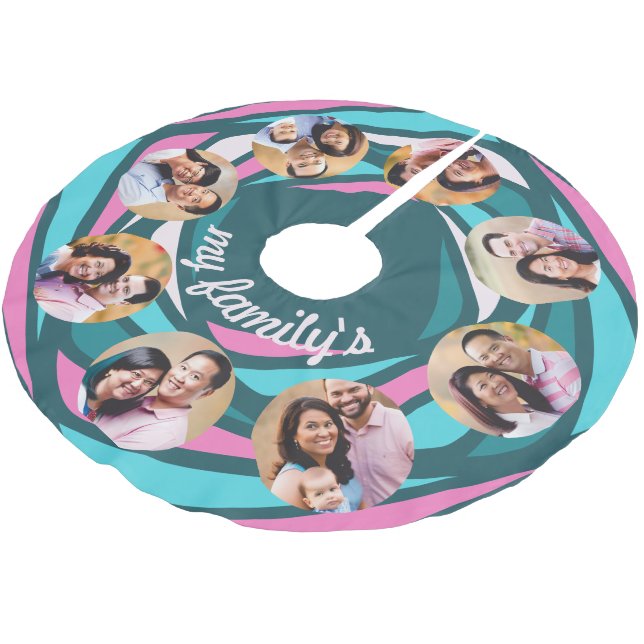 Falda Para El Árbol De Navidad De Poliéster mi familia (Angular)