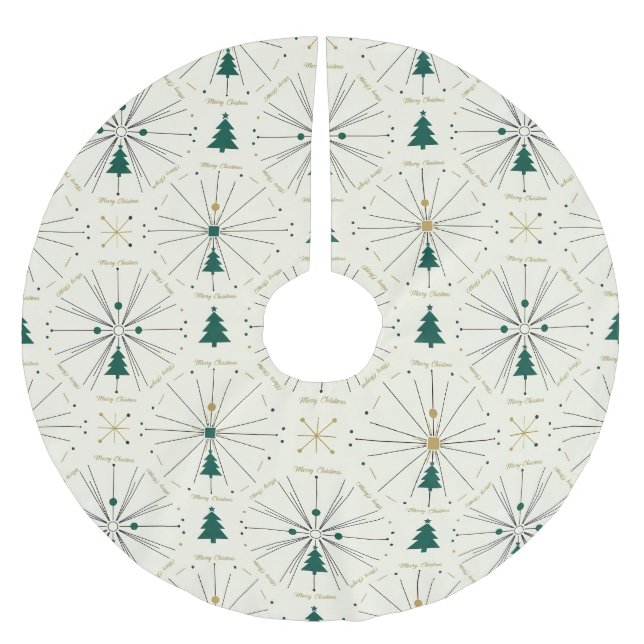 Falda Para El Árbol De Navidad De Poliéster Mid Century Christmas Trees (Anverso)