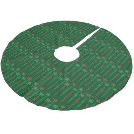 Falda Para El Árbol De Navidad De Poliéster Mid Mod Icicles Green Tree Skirt