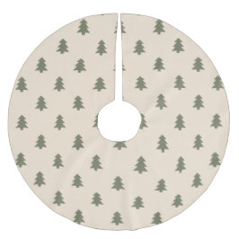Falda Para El Árbol De Navidad De Poliéster Minimalist Pine Tree Neutral Boho Farmhouse Beige