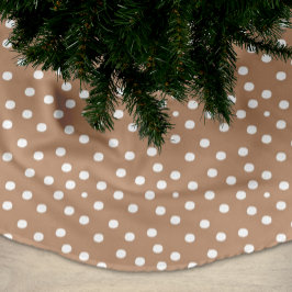 Falda Para El Árbol De Navidad De Poliéster Moda Color blanco y trigo dorado puntos Navidades