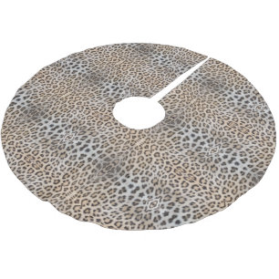 Falda Para El Árbol De Navidad De Poliéster Moda de diseño de piel de piel de leopardo de esti