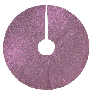 Falda Para El Árbol De Navidad De Poliéster Moda Elegante Plum Purple Sparkly Purpurina