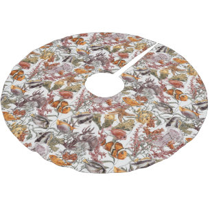 Falda Para El Árbol De Navidad De Poliéster Modelo 2 de la vida marina de la acuarela