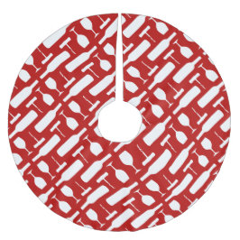 Falda Para El Árbol De Navidad De Poliéster Modelo del cristal y del sacacorchos de botellas