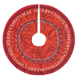 Falda Para El Árbol De Navidad De Poliéster Modelo rojo del diseño de las Felices Navidad