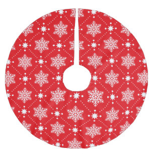 Falda Para El Árbol De Navidad De Poliéster Modelo rojo y blanco clásico del navidad de los