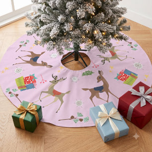 Falda Para El Árbol De Navidad De Poliéster Moderno de mediados de siglo Regalo de Navidad R