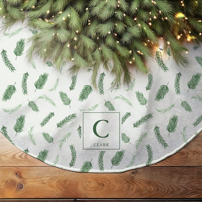 Falda Para El Árbol De Navidad De Poliéster Monograma del patrón de navidades Spruce (Subido por el creador)
