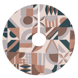 Falda Para El Árbol De Navidad De Poliéster Mosaico geométrico colorido, fondo abstracto.