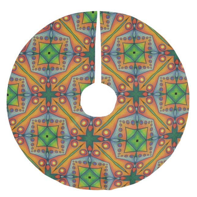 Falda Para El Árbol De Navidad De Poliéster multi pattern (Anverso)