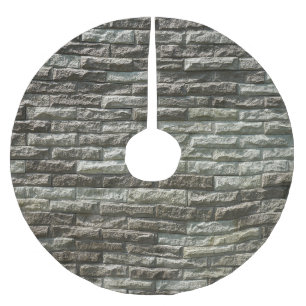 Falda Para El Árbol De Navidad De Poliéster Muro de ladrillo antiguo: Textura angustiada