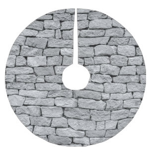 Falda Para El Árbol De Navidad De Poliéster Muro de piedra gris, fondo abstracto.