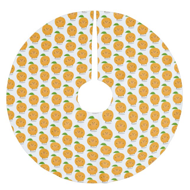 Falda Para El Árbol De Navidad De Poliéster Naranja de danza dulce cítricos (Anverso)