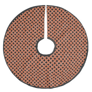Falda Para El Árbol De Navidad De Poliéster Naranja Neutral Rustic Wicker sobre el Personaliza