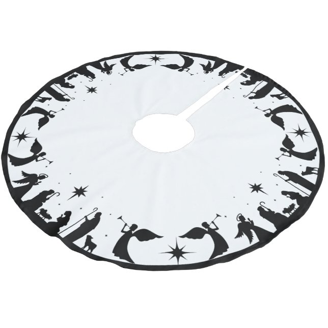 Falda Para El Árbol De Navidad De Poliéster Nativity Christmas Tree Skirt, Personalized  (Angular)