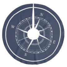 Nautical Ship Compass Hamptons Naval Azul y Blanco