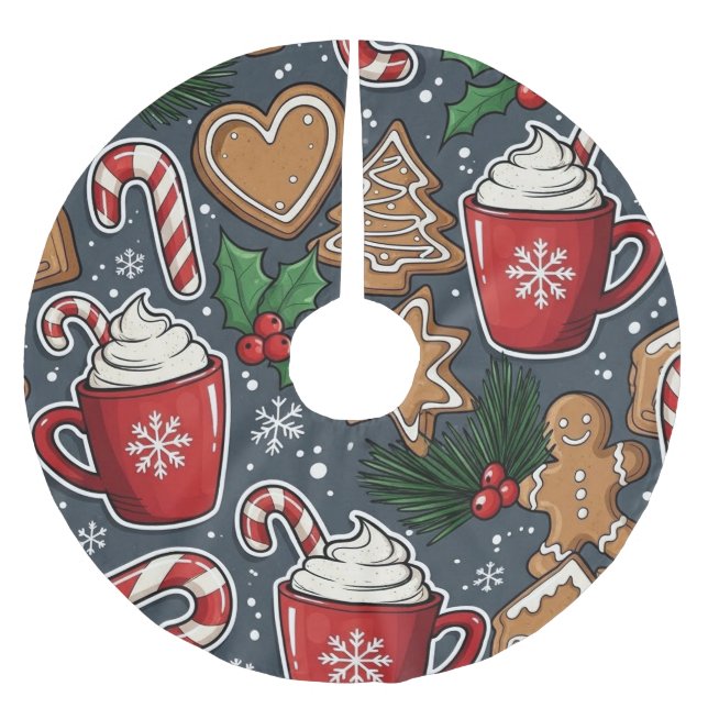 Falda Para El Árbol De Navidad De Poliéster Navidad (Anverso)