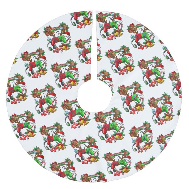 Falda Para El Árbol De Navidad De Poliéster Navidad (Anverso)