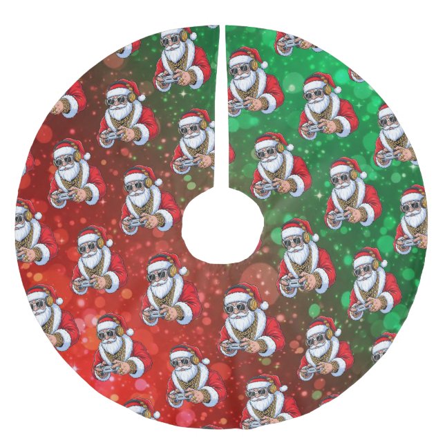 Falda Para El Árbol De Navidad De Poliéster Navidad (Anverso)