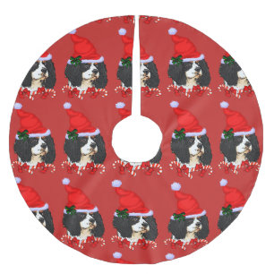 Falda Para El Árbol De Navidad De Poliéster Navidad arrogante del perro de aguas de rey