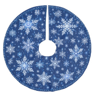 Falda Para El Árbol De Navidad De Poliéster Navidad Copo de Nieve