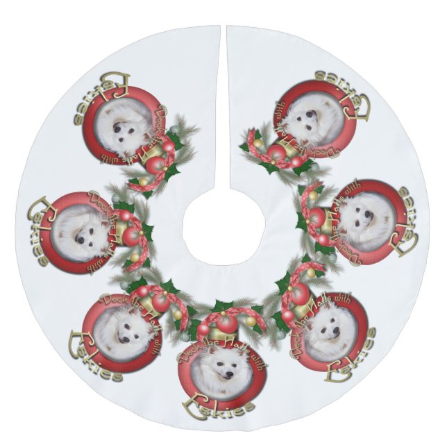 Falda Para El Árbol De Navidad De Poliéster Navidad - cubierta los pasillos - Eskies (Anverso)