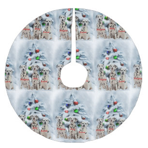 Falda Para El Árbol De Navidad De Poliéster Navidad dálmata