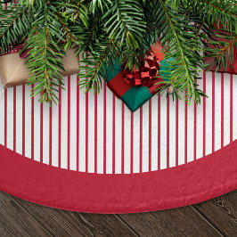 Falda Para El Árbol De Navidad De Poliéster Navidad de rayas rojas modernas