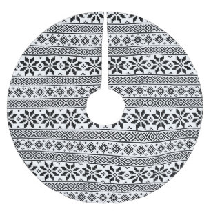 Falda Para El Árbol De Navidad De Poliéster Navidad en blanco y negro