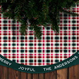Falda Para El Árbol De Navidad De Poliéster Navidad Escocesa Moderna | Feliz Alegre Navideño